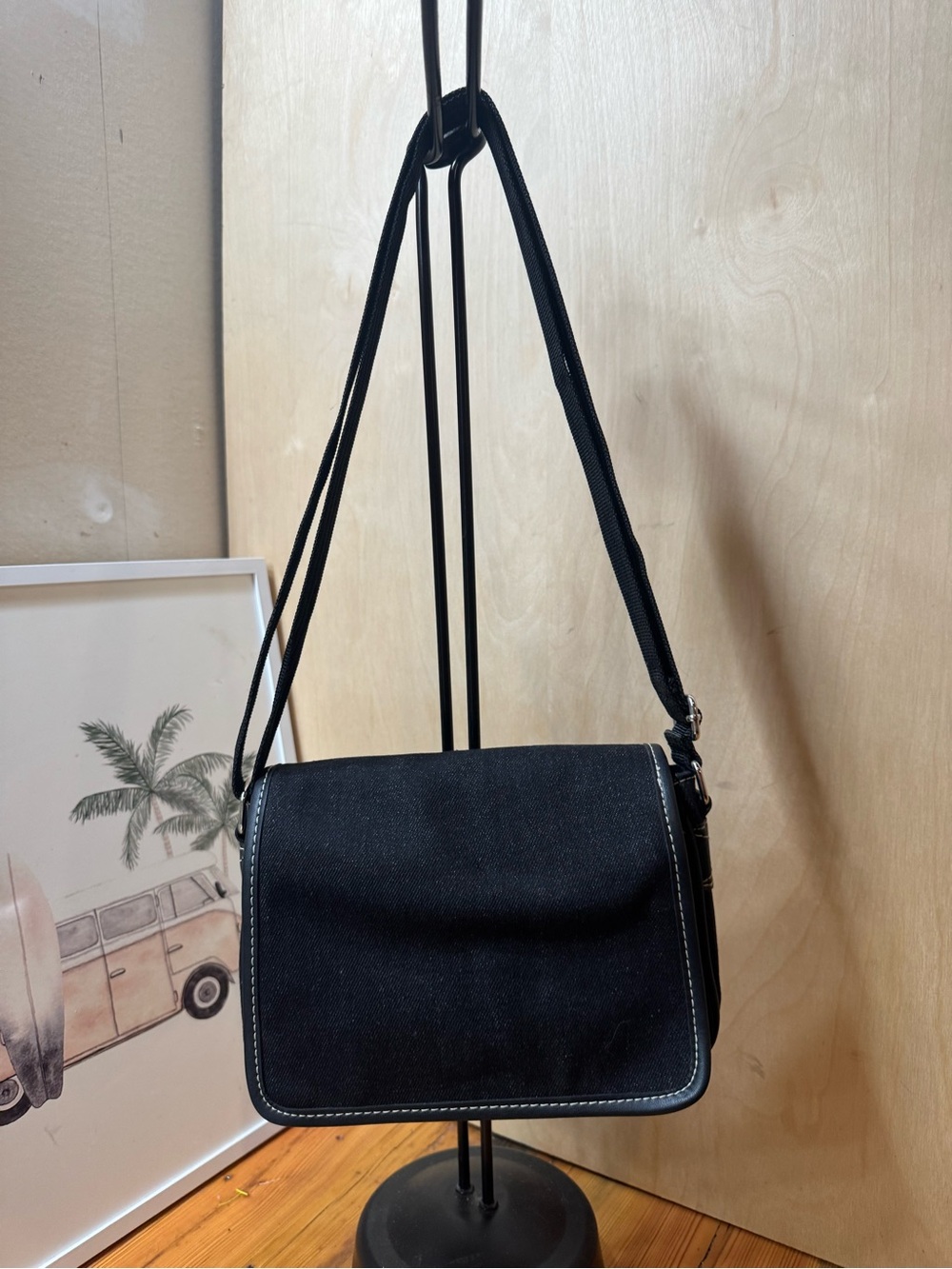 Charter Club Black denim Fabric Crossbody Bag